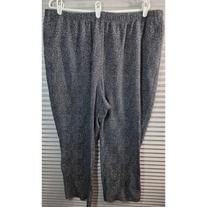 Lands‎ End Knit Pull On Pants Womens 3X/P XXX 3X P Petite Black White Pockets